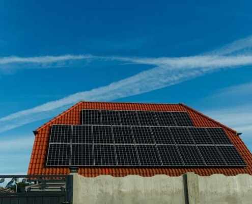 Hus med solceller